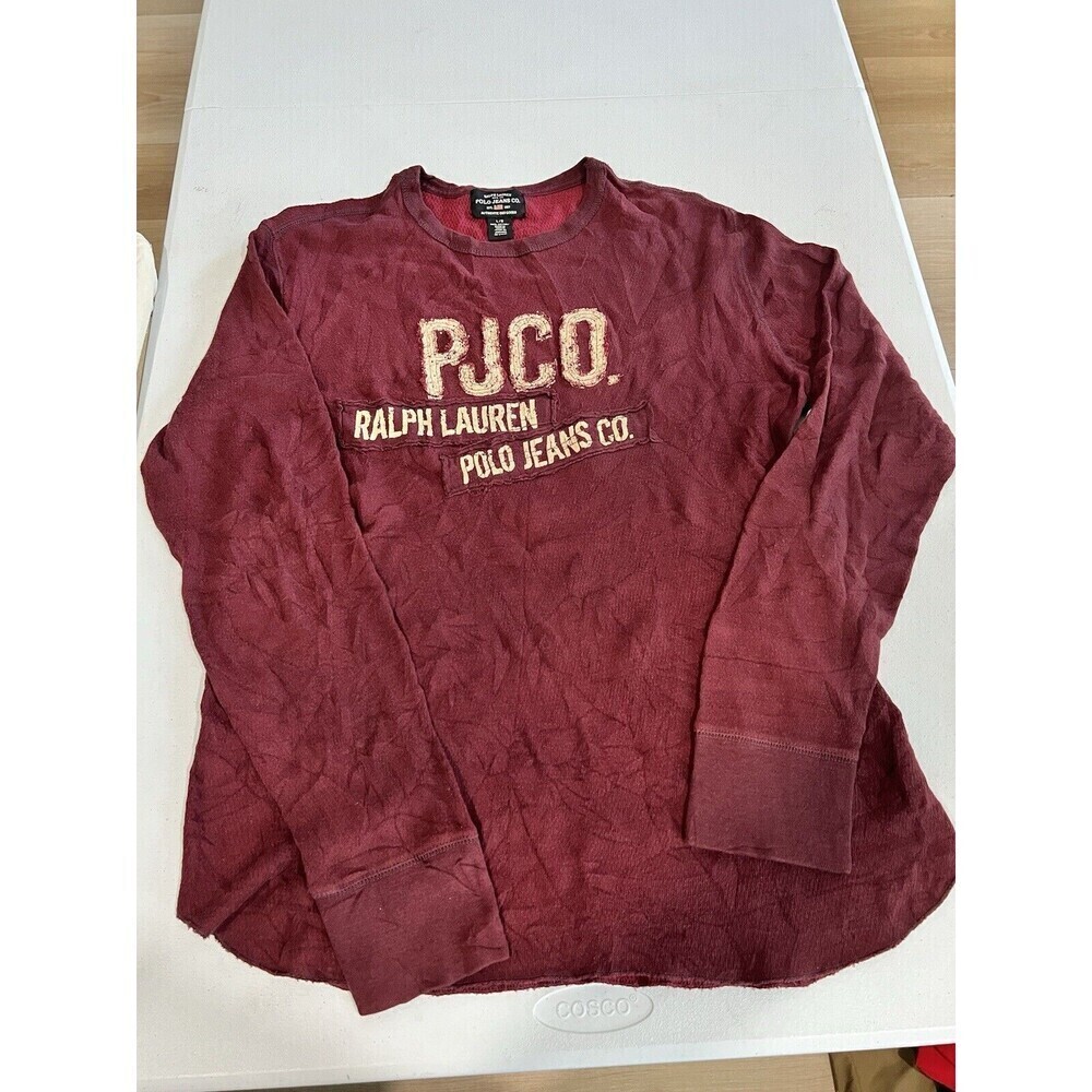 Vintage RALPH LAUREN waffle material, 90s, long sleeves wine color large